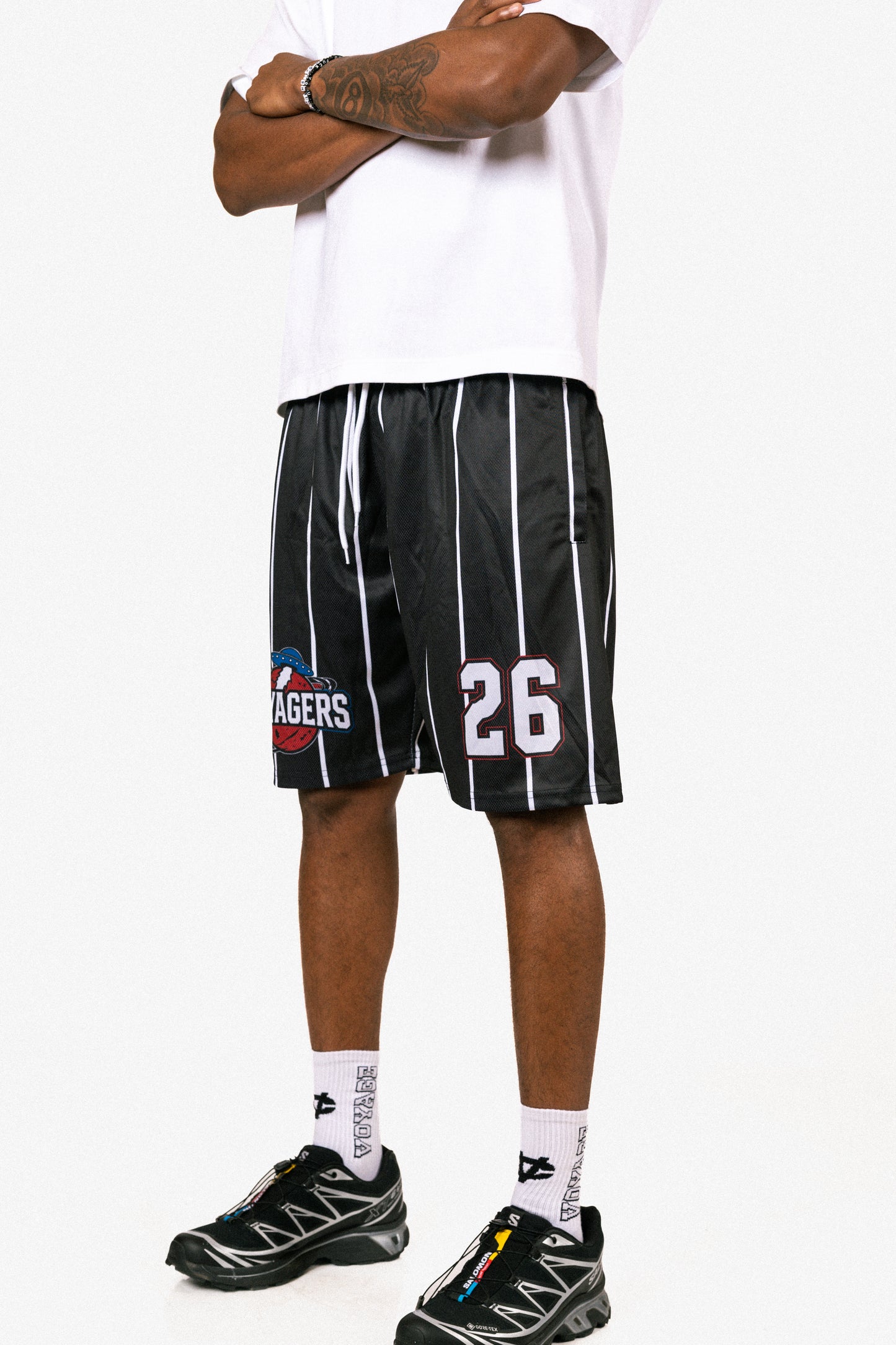 Cosmic Rocket BBall shorts black