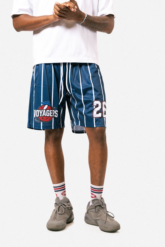 Cosmic Rocket BBall shorts navy