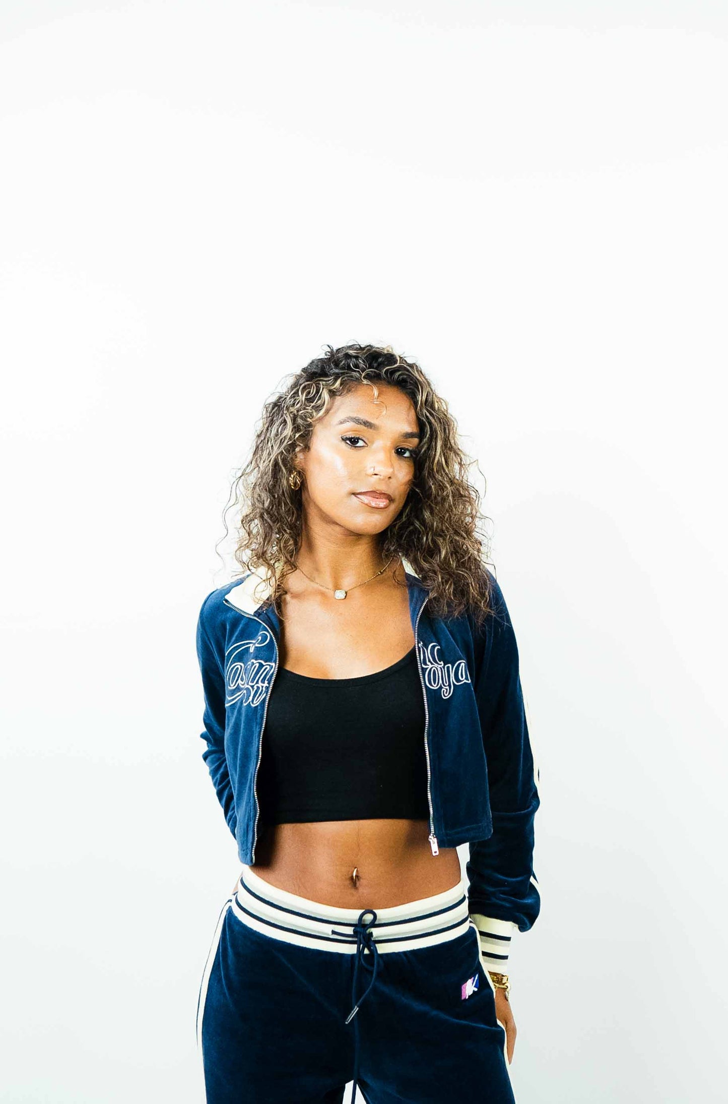 Female Players Blue Velour Tracksuit