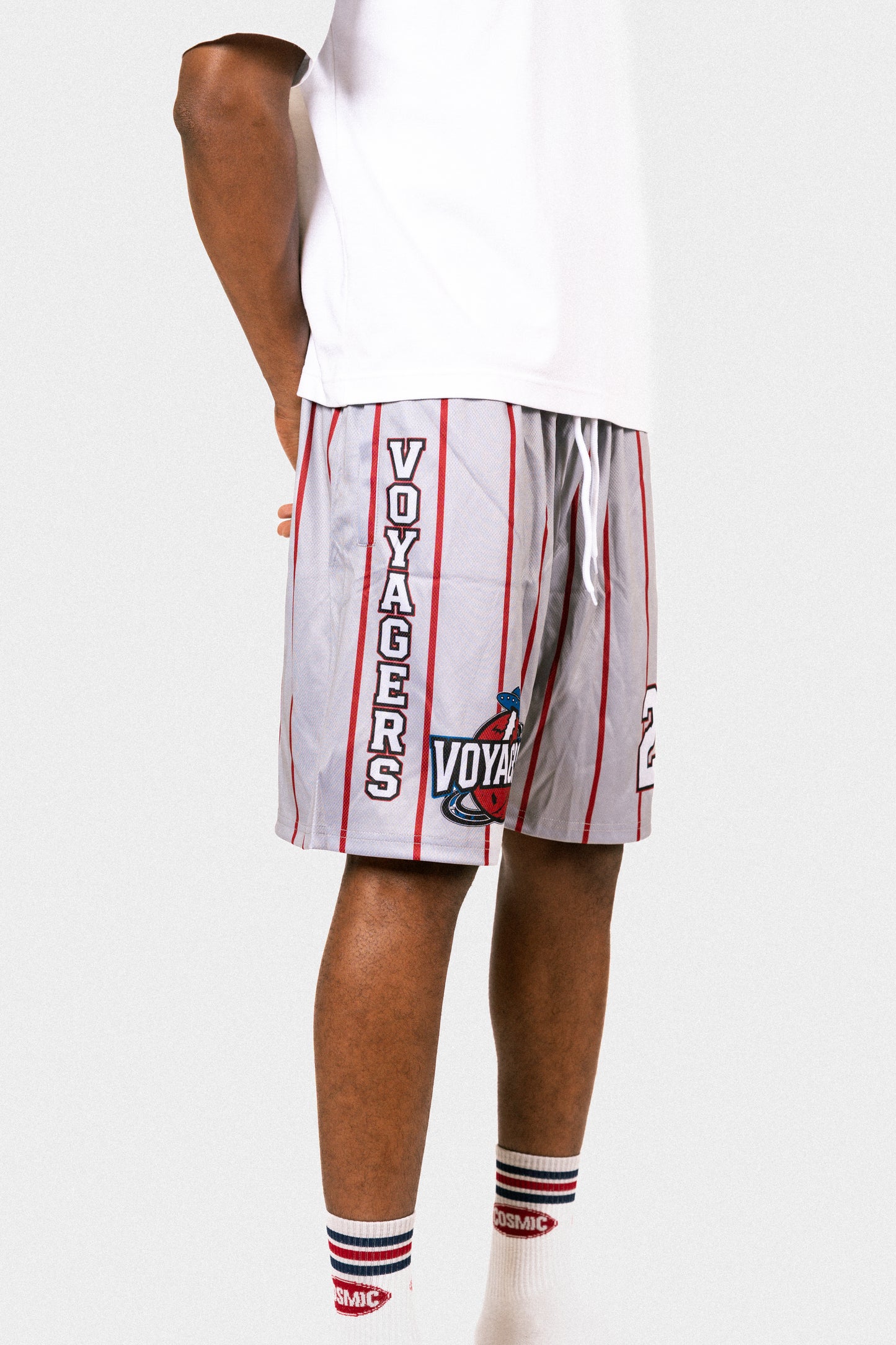 Cosmic Rocket BBall shorts gray
