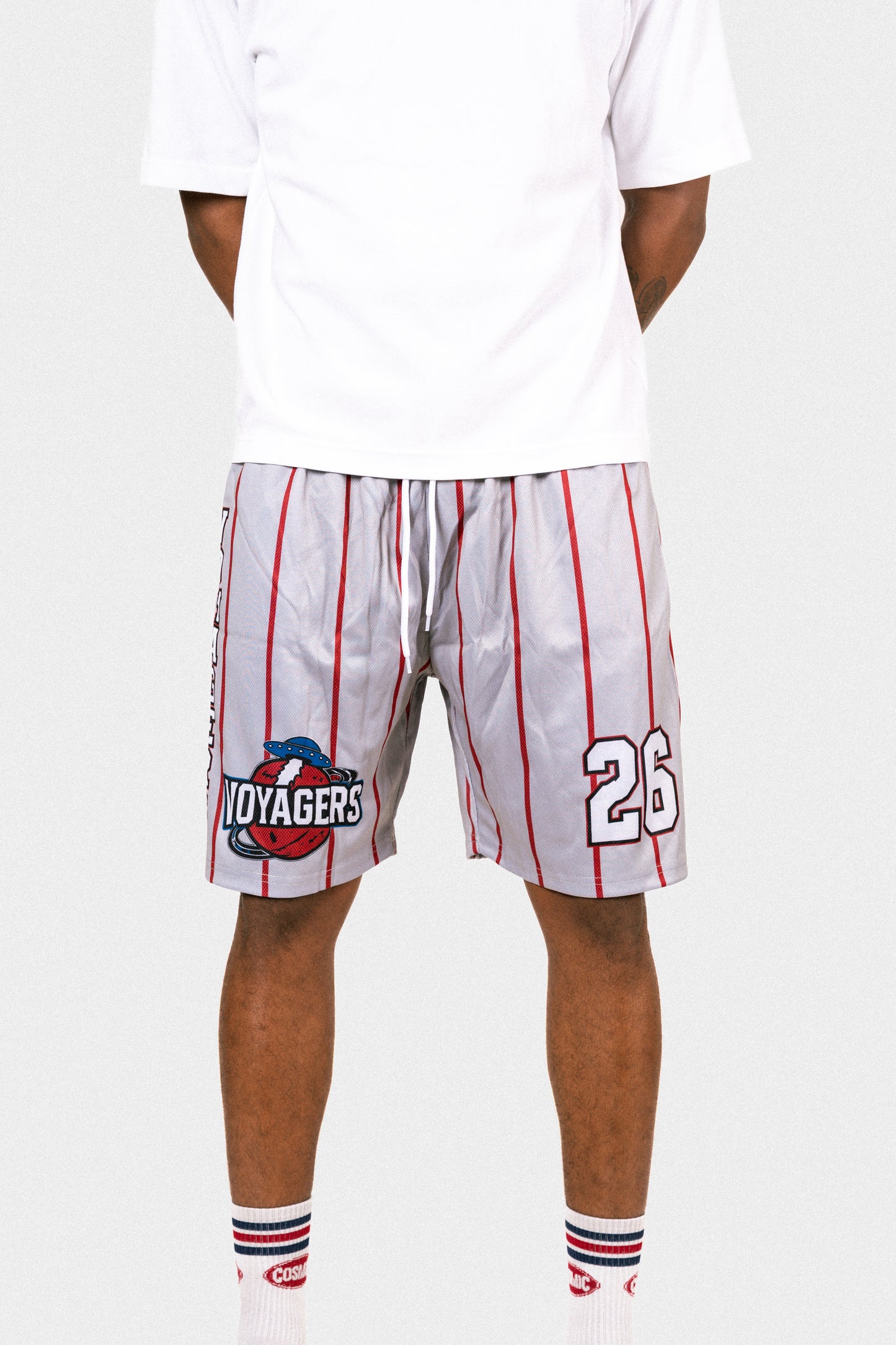 Cosmic Rocket BBall shorts gray