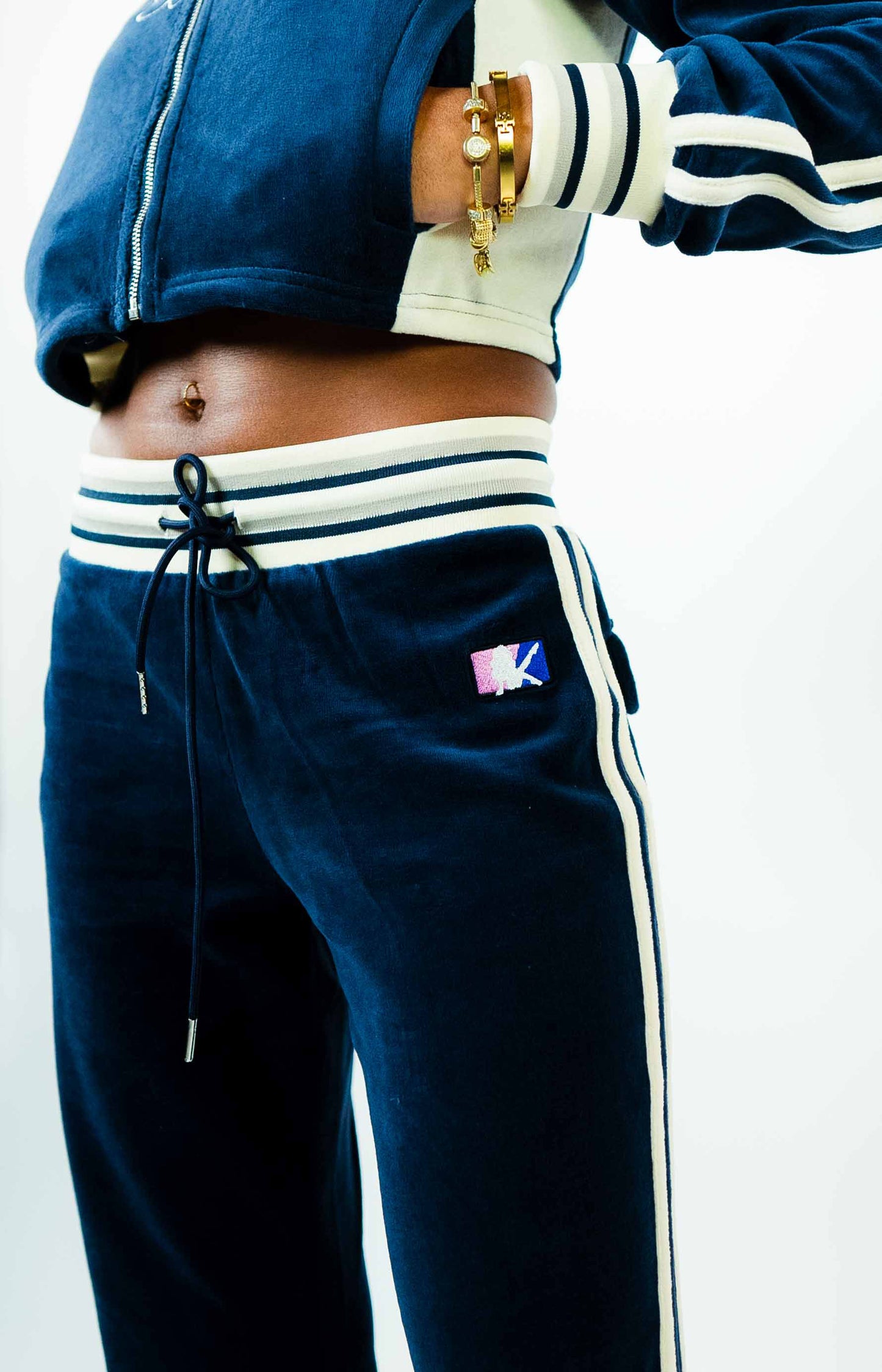 Female Players Blue Velour Tracksuit