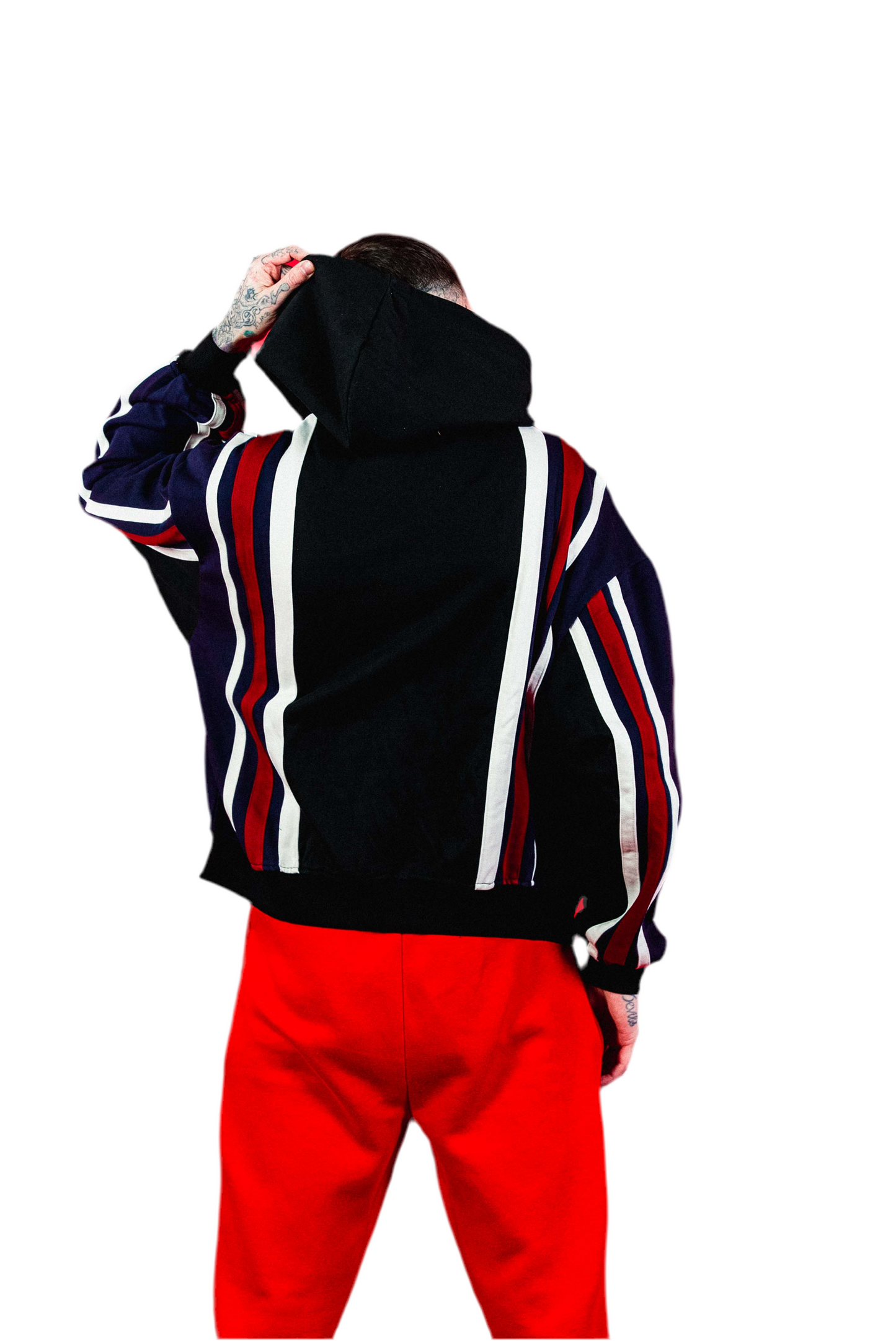 Cosmic Stripe Layered Splice Hoodie