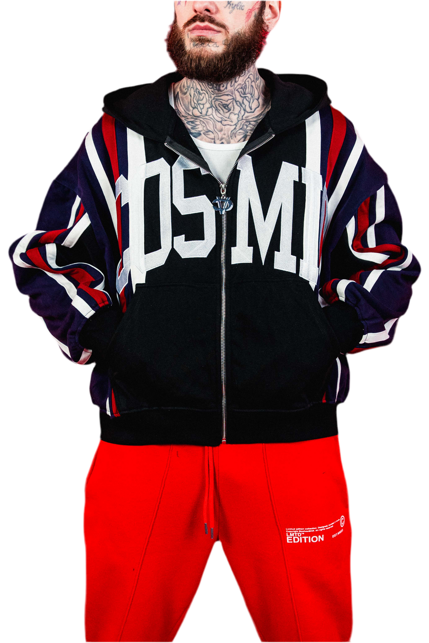 Cosmic Stripe Layered Splice Hoodie