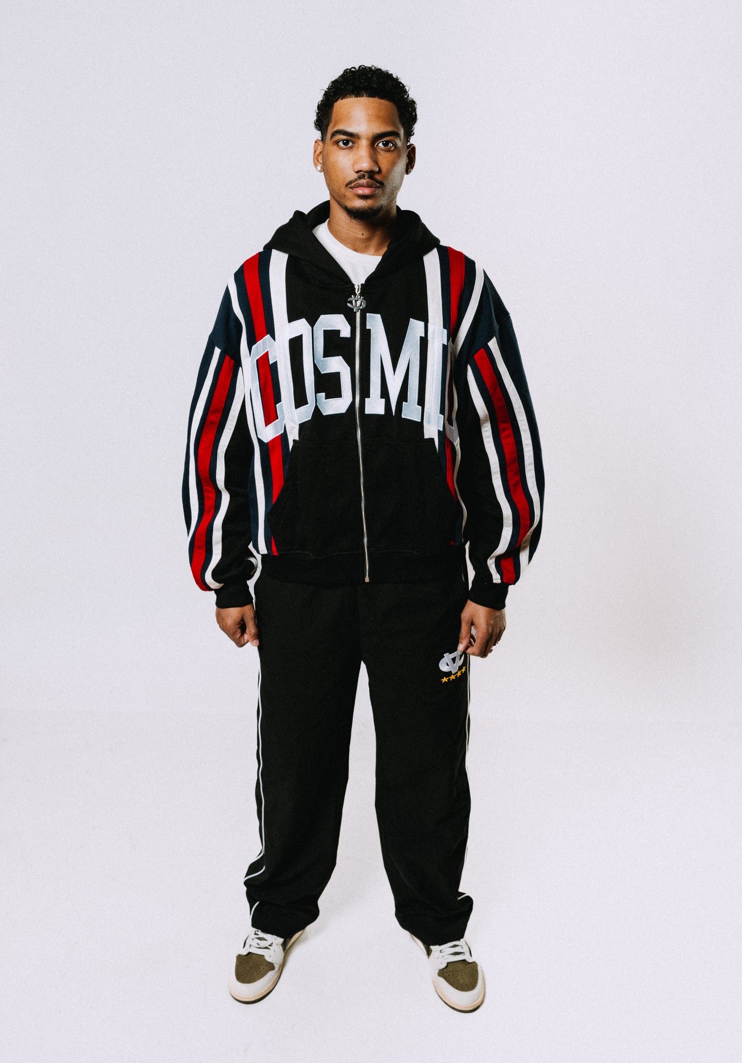 Cosmic Stripe Layered Splice Hoodie