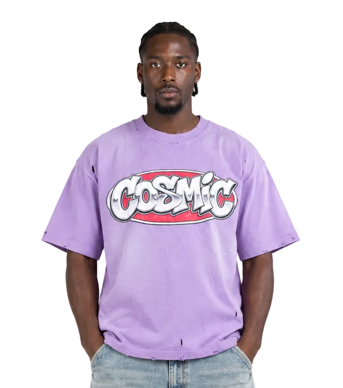 Cosmic Metallic T-shirt Purple