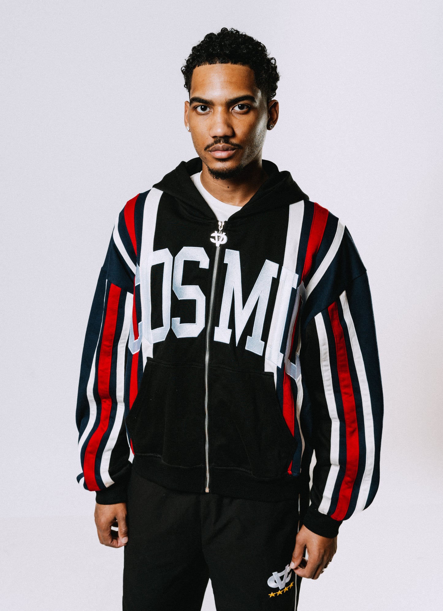 Cosmic Stripe Layered Splice Hoodie