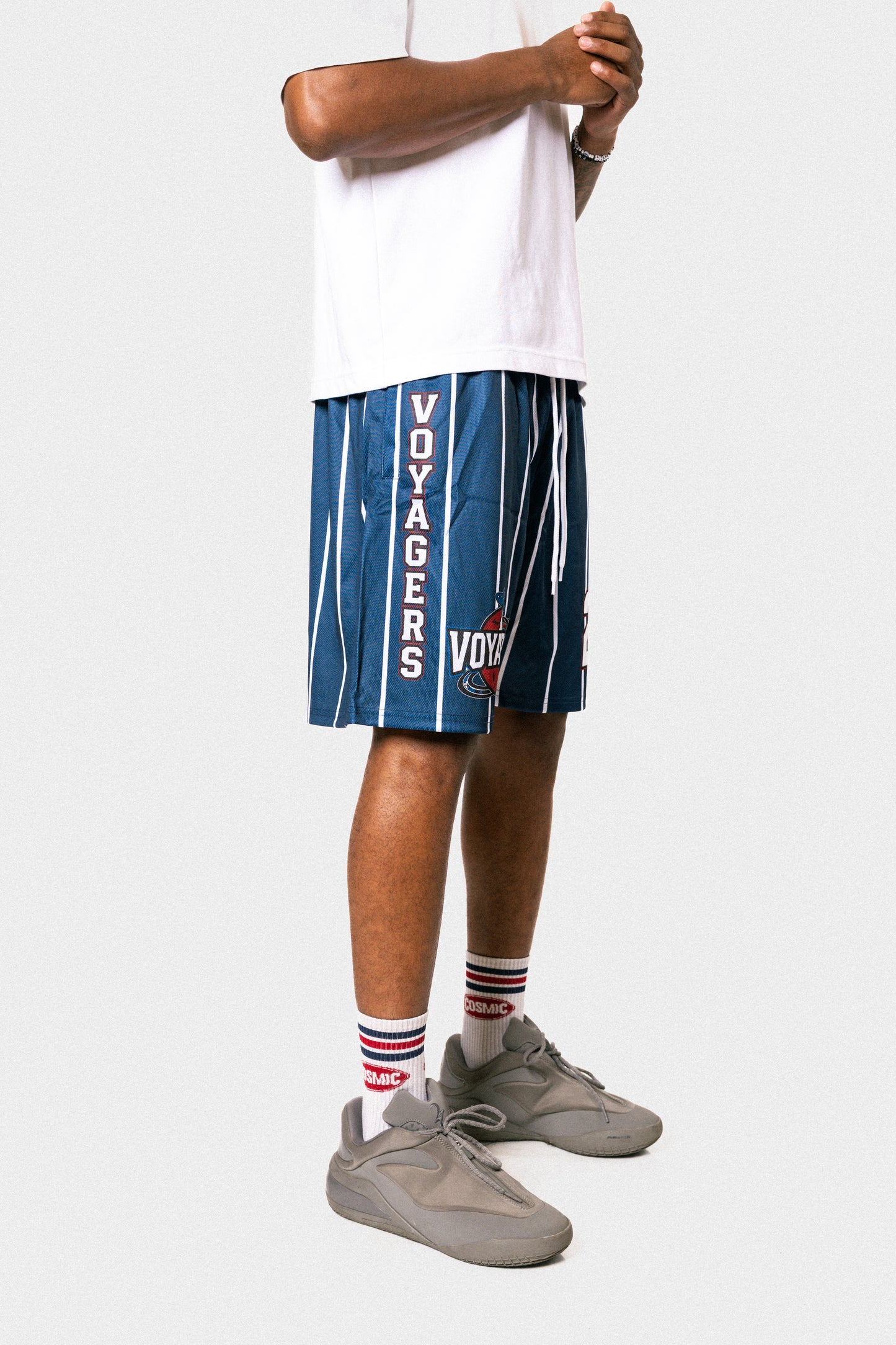 Cosmic Rocket BBall shorts navy
